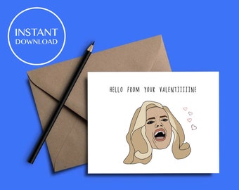 Adele Karte | Hello From Your Valentine | Lustiger Valentinstag | Sofortiger digitaler Download