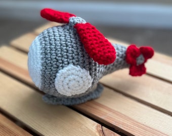 Crochet Helicopter Amigurumi/Stuffed Toy, Handmade Vehicle