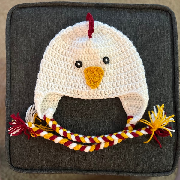 Chicken Hat, Crochet Chicken Hat, Funny crochet hat