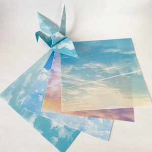 Origami Paper Sheets - Sky Colors Design Paper - 48 Sheets Paper Craft Supplies for Scrapbooking