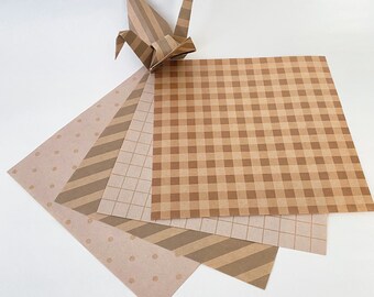 Origami Paper Sheets - Kraft Paper - 28 Sheets for Paper Craft, Scrapbooking