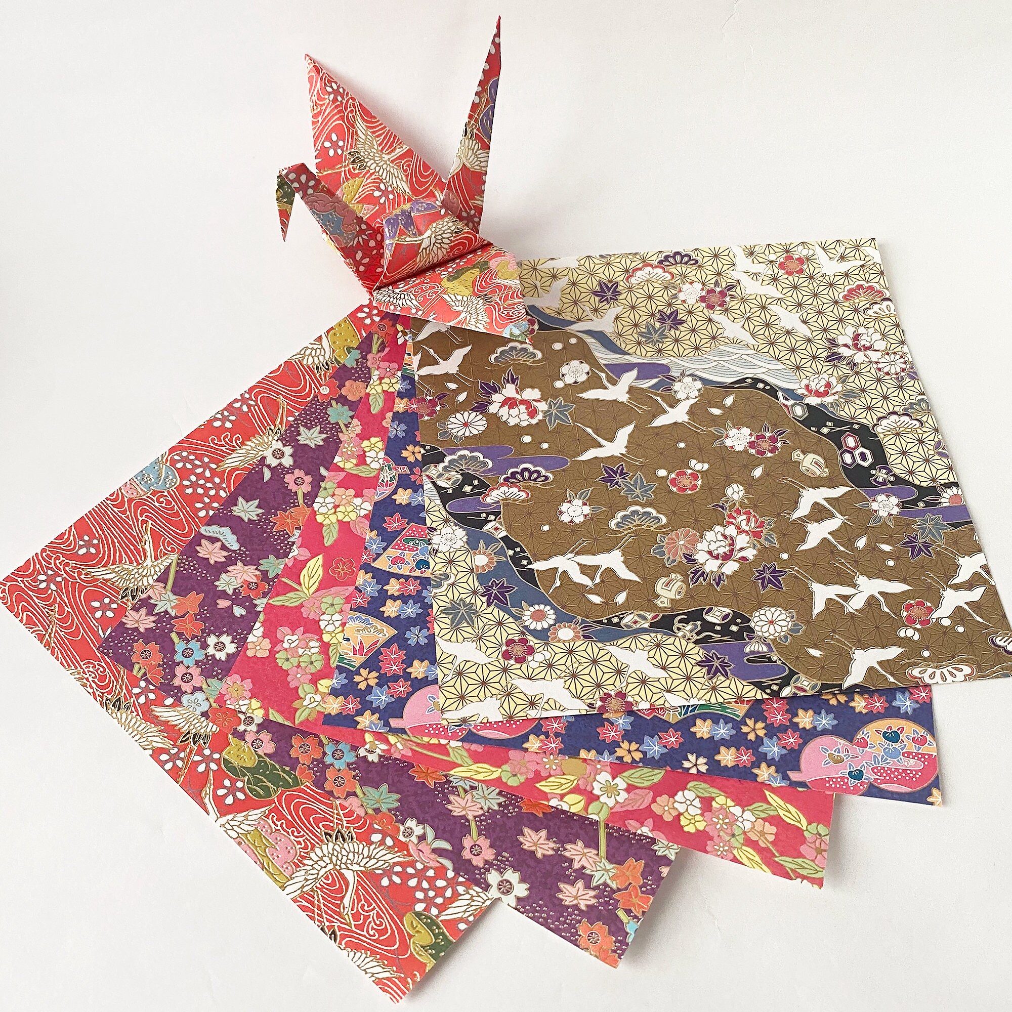 Japanese Cranes, Assorted Origami Paper Pack, Japanese Paper, Origami Paper  Sheets, Craft Folding DIY Project, Gift Idea, 15x15 cm (6x6)
