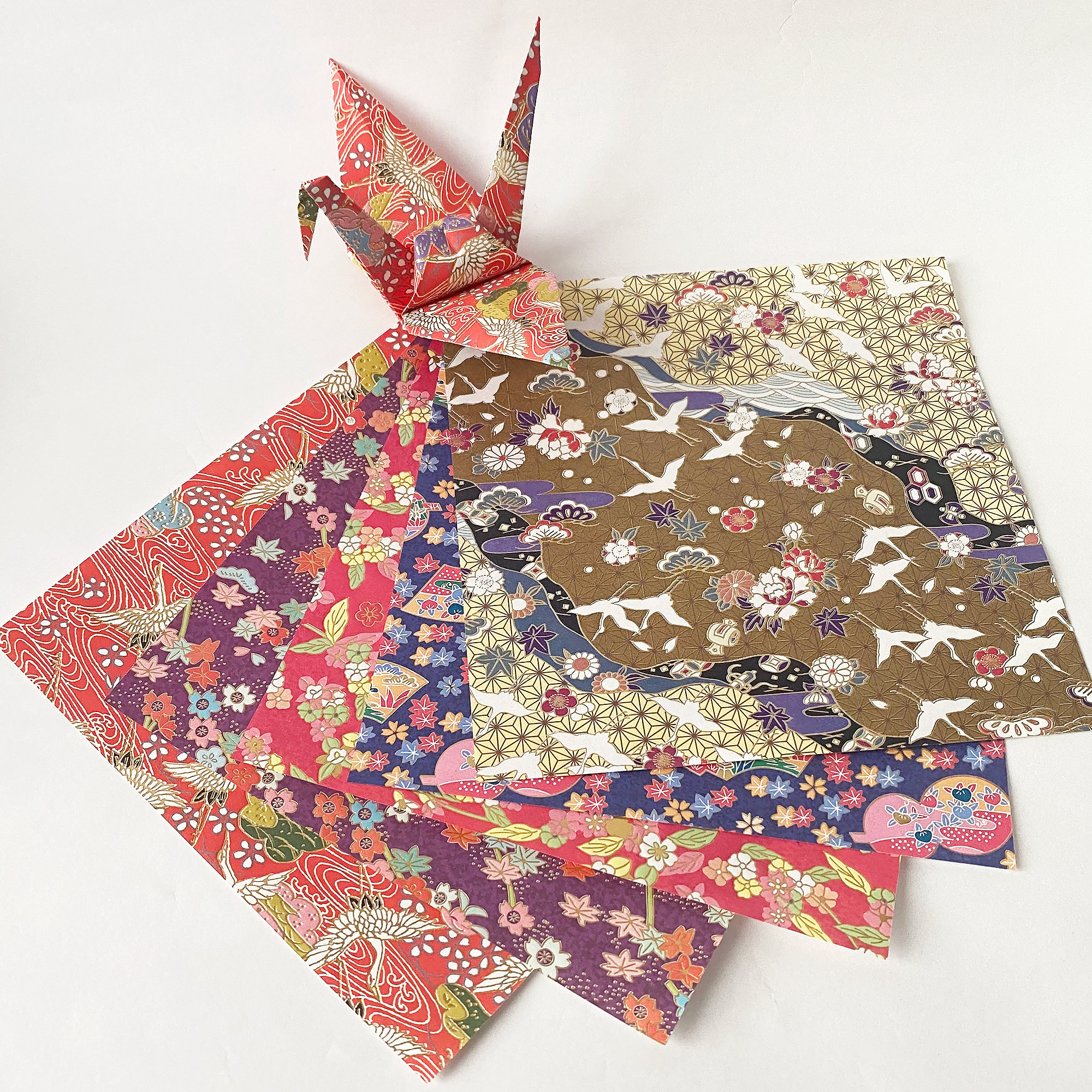 Origami Paper Sheets Japanese Style Chiyogami Designs 10 | Etsy