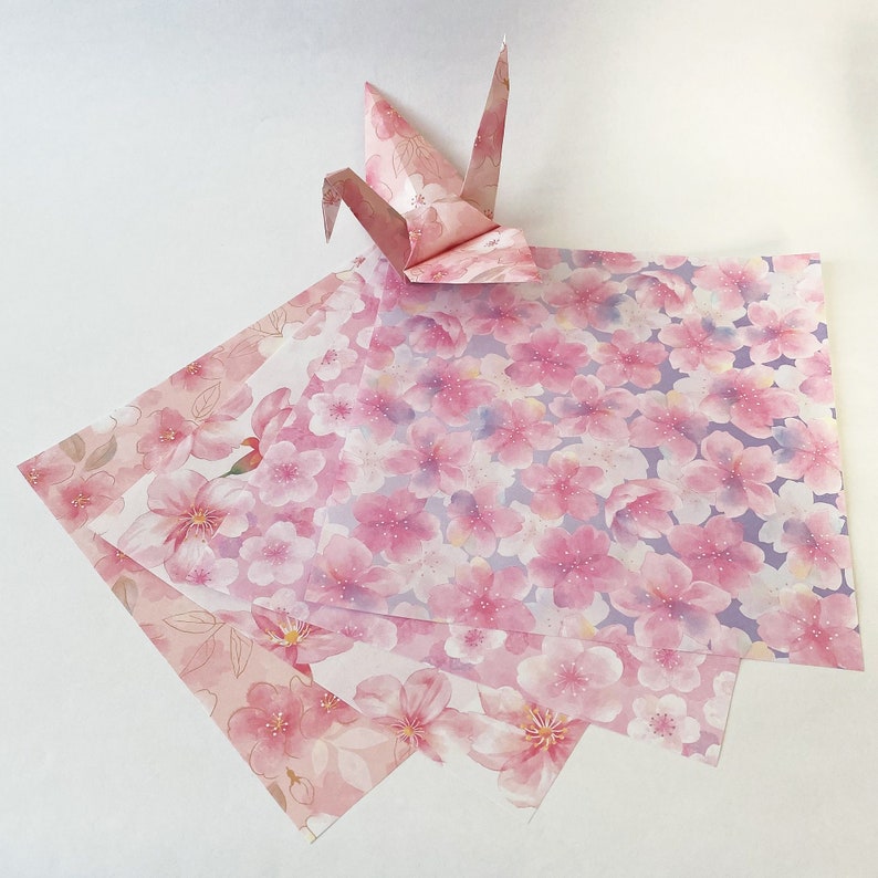 Origami Paper Sheets Cherry Blossom Sakura Design Paper 48 Sheets for