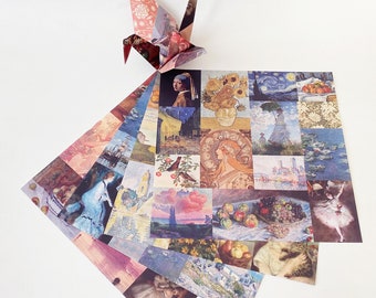 Origami Paper Sheets - Art Museum Collection Design - 32 Sheets for Paper Craft, Scrapbooking