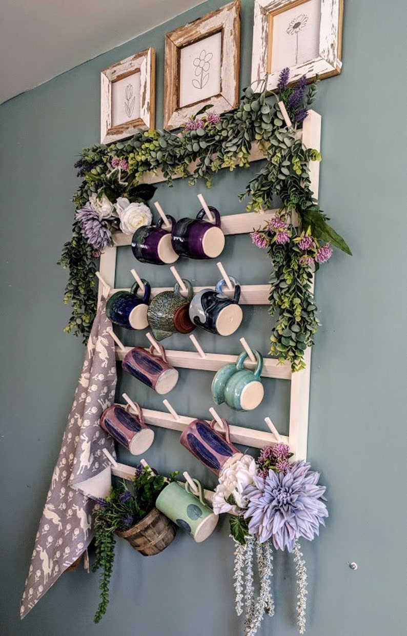 Small Mug Racks. Custom Mug Racks Wood Wall Rack Coffee Bar Etsy