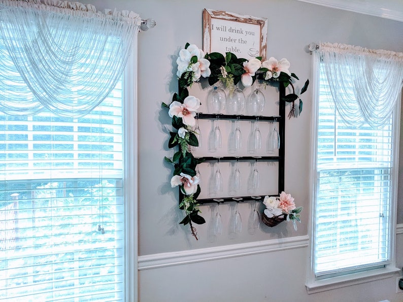 Wine Rack Wood Wall Rack Rustic Home Decor Farmhouse Etsy