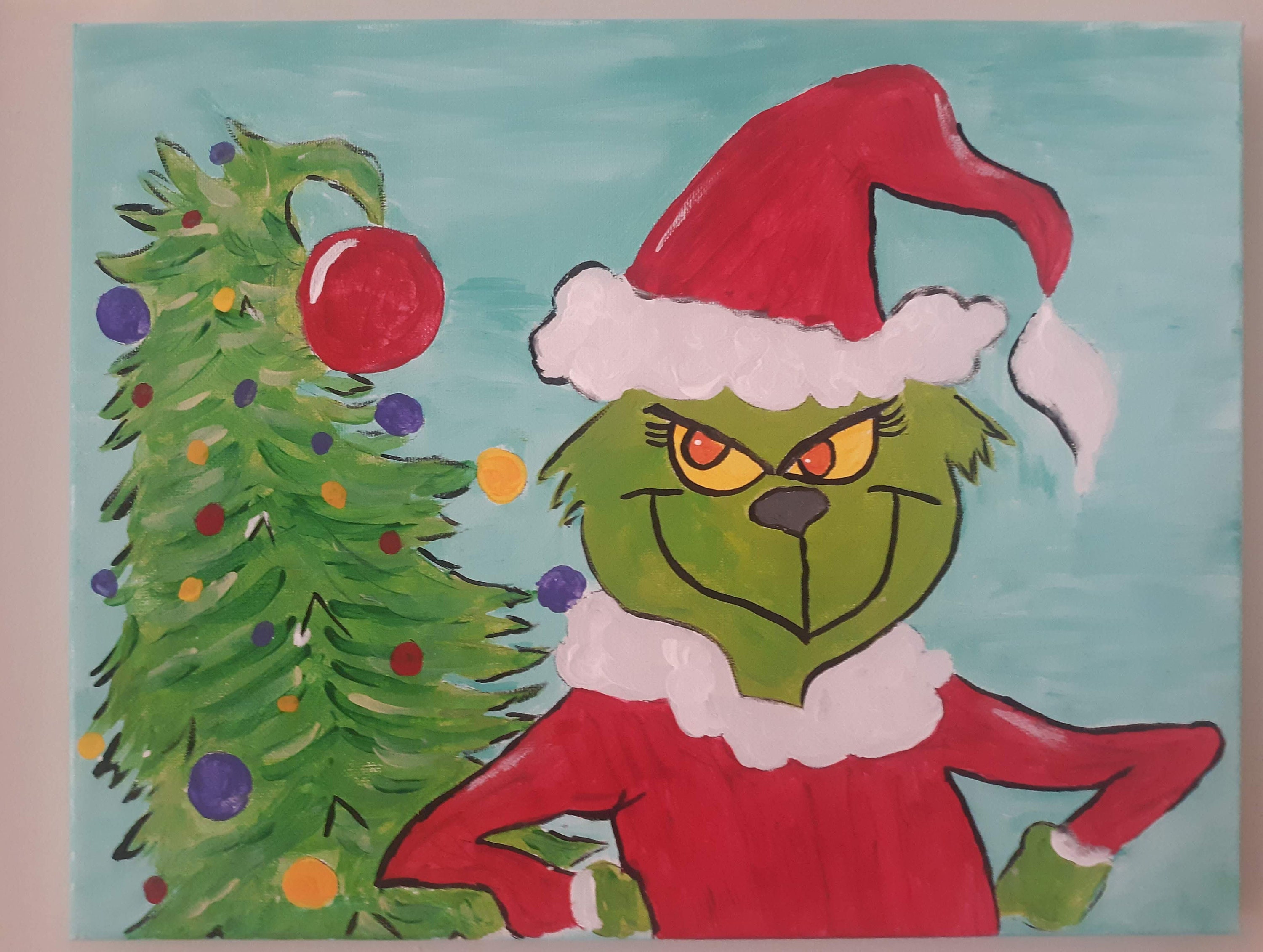 The Grinch Painting acrylic on canvas Etsy