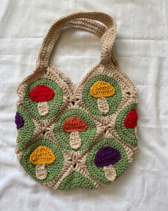 crochet mushroom backpack