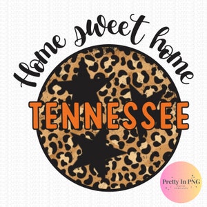 Tennessee Home Sweet Home Tri-Star Cheetah-ontwerp | Sublimatie png-bestand | Digitale download | PNG-bestand
