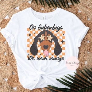 Op zaterdag dragen we oranje | Geruit Tennessee-sublimatiebestand | Digitale download | PNG-bestand