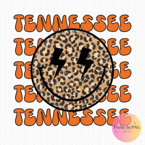 Ontwerp Tennessee smileygezicht jachtluipaard | Sublimatie png-bestand | Digitale download | PNG-bestand