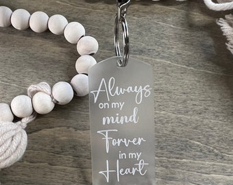 Memorial Keychain - Remembrance Gift - In Loving Memory - Sympathy Gift - Loss of Loved One - engraved Keychain