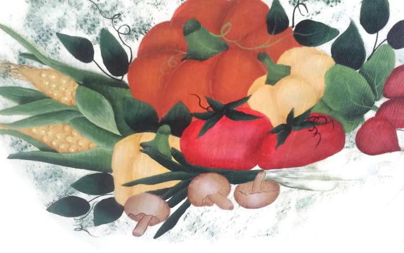 Garden Vegetable Wood Plate