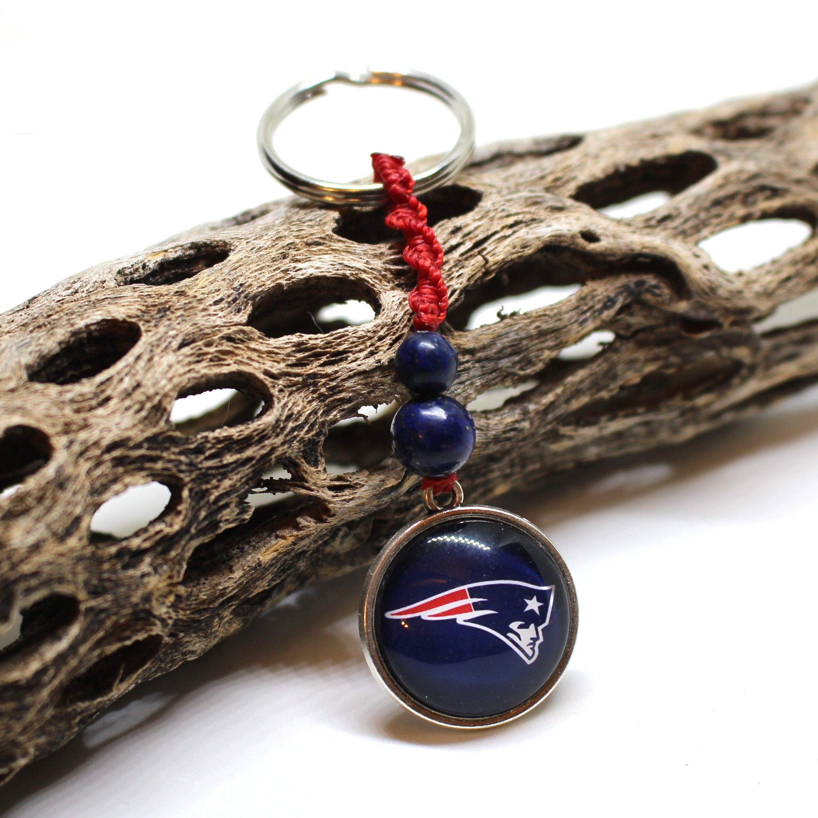 New England Patriots keychain. Handmade macrame NFL key chain | Etsy