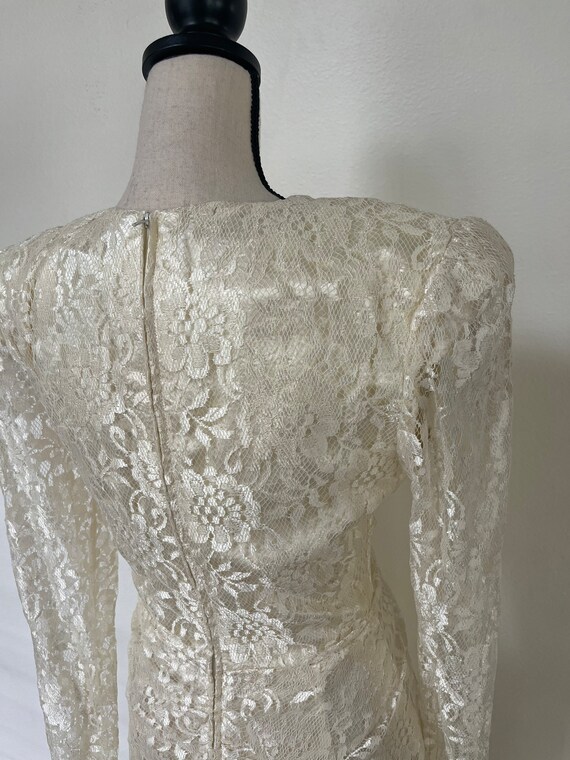 JOY STEVENS VINTAGE 1970s Lace Dress Shoulder Pads - image 7