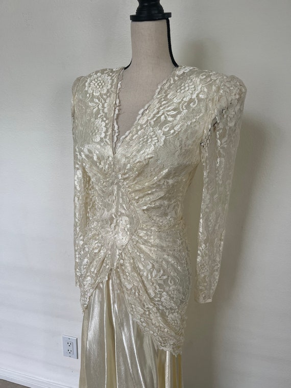 JOY STEVENS VINTAGE 1970s Lace Dress Shoulder Pads - image 4