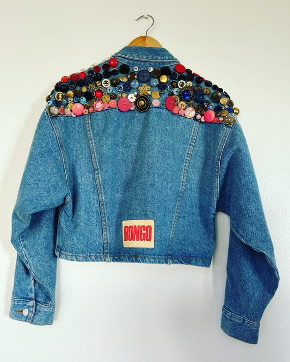 Vintage BONGO 80s Denim Jacket embellished button… - image 5