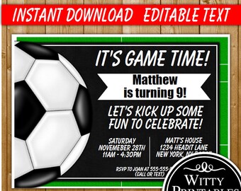 Soccer Invitation Etsy