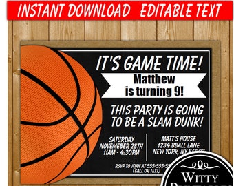 Basketball Invites Etsy