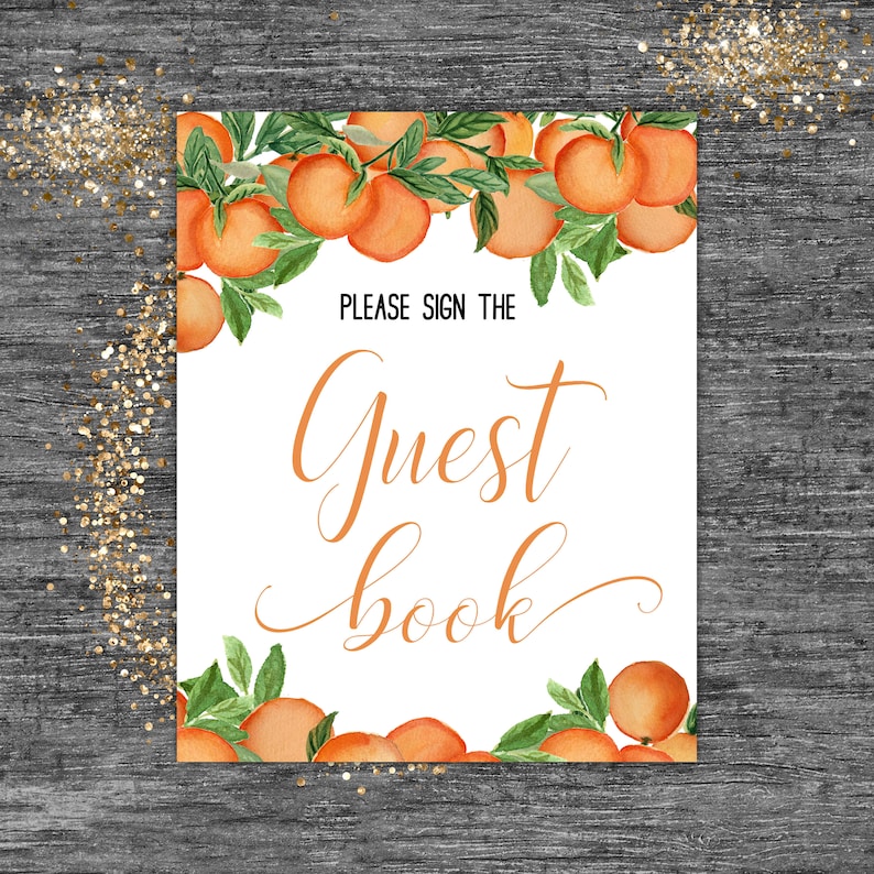 Little Cutie Baby Shower Guest Book Sign Digital File Instant Etsy