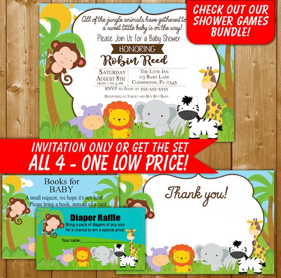 safari baby shower invitation