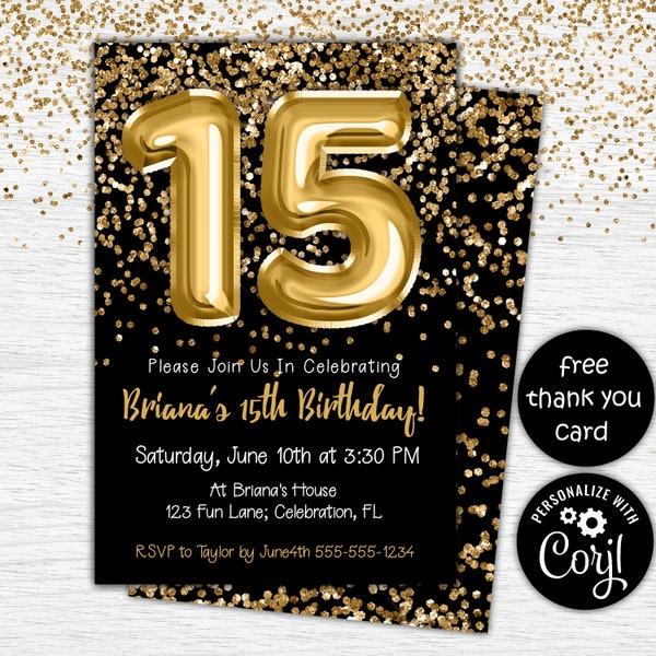 15 Year Old Invitations - Etsy