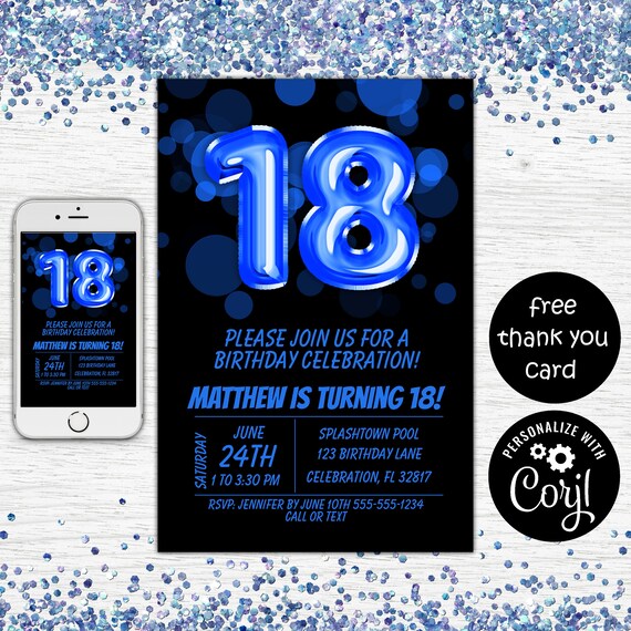 18th Birthday Party Invitations Free Templates