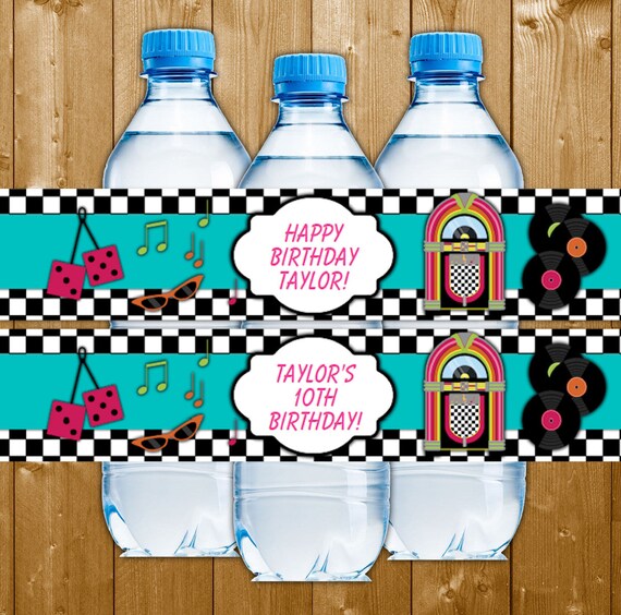 Set of 20 50s Sock Hop 1950s Rock N Roll Party Water ...