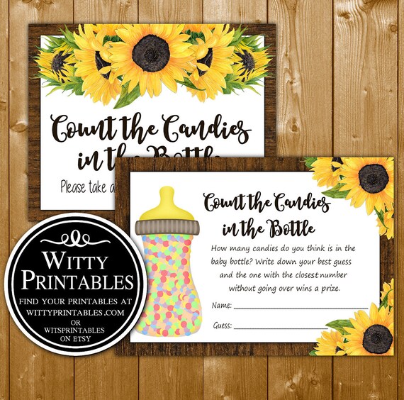 Instant Download Sunflower Baby Shower Games 10 Pack Baby Shower Games Sunflowers for Fall or Floral Baby Shower Printable Shower Games