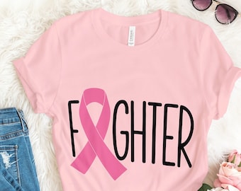 Fighter - Breast Cancer Awareness SVG for Cricut & Silhouette •  Pink October Hope • Cancer Gift Ideas Tshirts •.Instant Digital Download