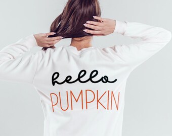 Hello Pumpkin Fall SVG Cut file for Cricut • Silhouette • or printing autumn sign/decor • Fall gift ideas