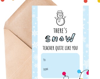 Teacher Christmas Gift Card Holder for ANY gift card! *PRINTABLE, instant download print from home • teacher gift tags for christmas