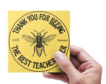 EDITABLE Thank You Gift Tag Teacher Appreciation Gift Label • Thank you for "BEE"ing the best teacher