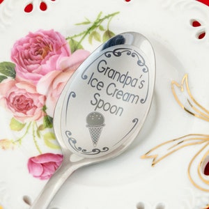 Grandpa's Ice Cream spoon Unique gifts for men personalized spoon gift for grandpa engraved spoon Personalized Gift for men anniversary gift