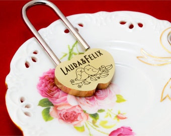 Engraved padlock, Heart lock, 2"(50 mm), engraved Heart lock, lock for bride and groom, engraved lock, Engraved Heart lock, wedding favour