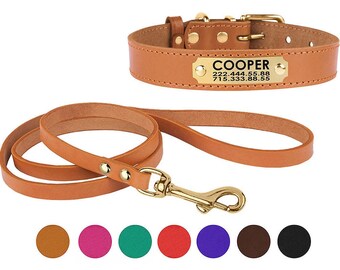 leather collar and lead sets