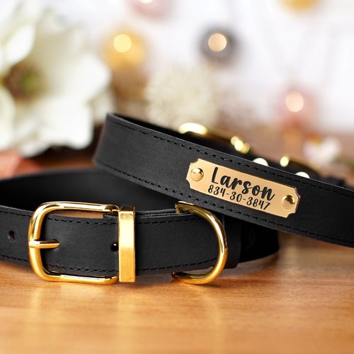 personalized leather dog collars