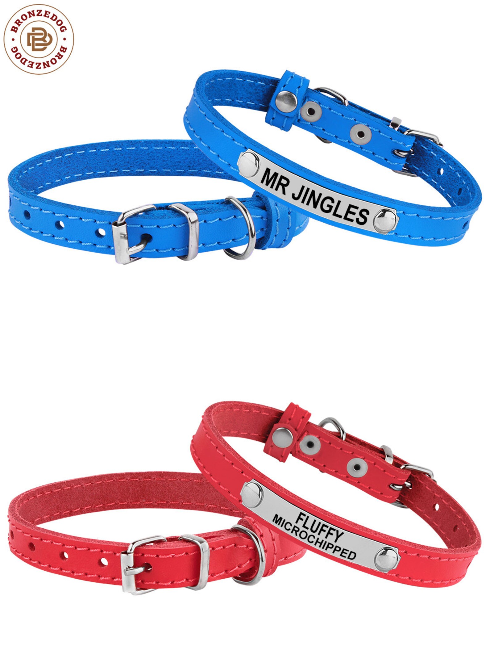 Leather Cat Collar Personalized Kitten Collar Safety Cat Etsy