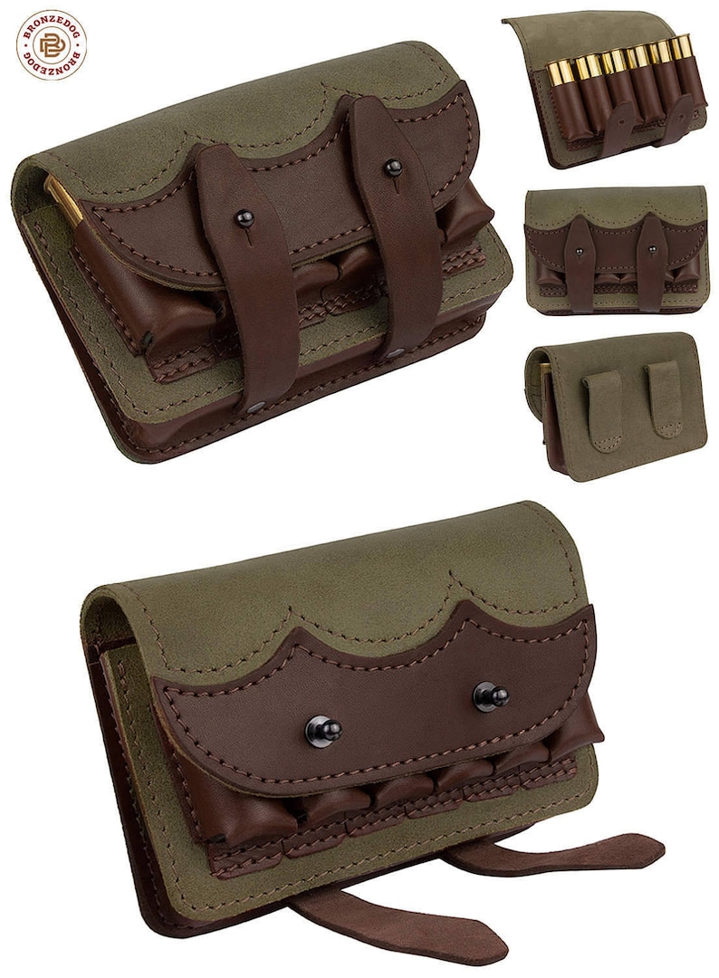 Handmade Hunting Leather Belt Cartridge Holder Shell Pouch Etsy