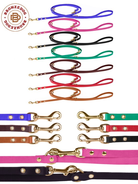 Dog Leash Leather Multi Purpose Brass Snap Locks Training Etsy