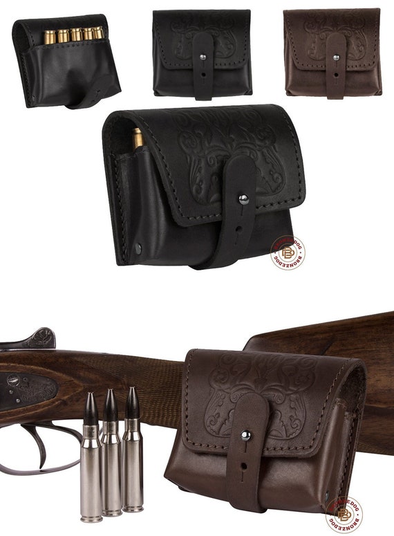 Leather Ammo Pouch Rifle Cartridge Shell Holder Ammo Case Etsy