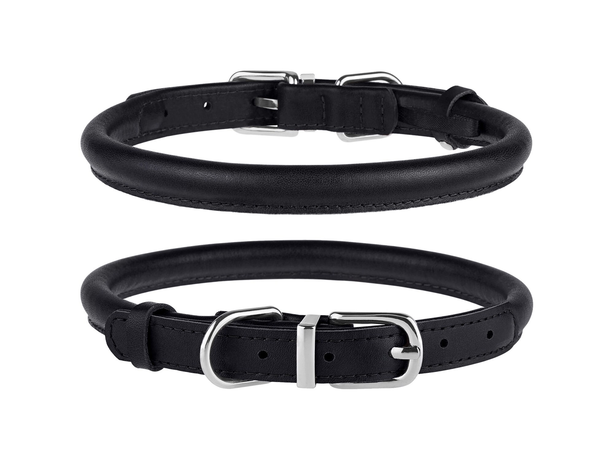 Rolled Leather Dog Collar Personalized Custom Dog Collar With Etsy