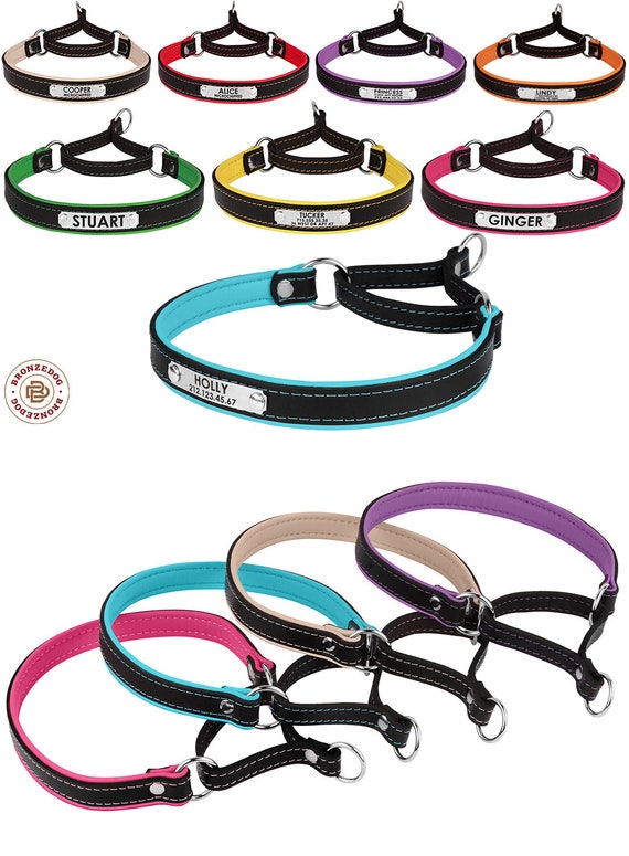 Martingale Dog Collar Personalized Leather Choke Collars for Etsy