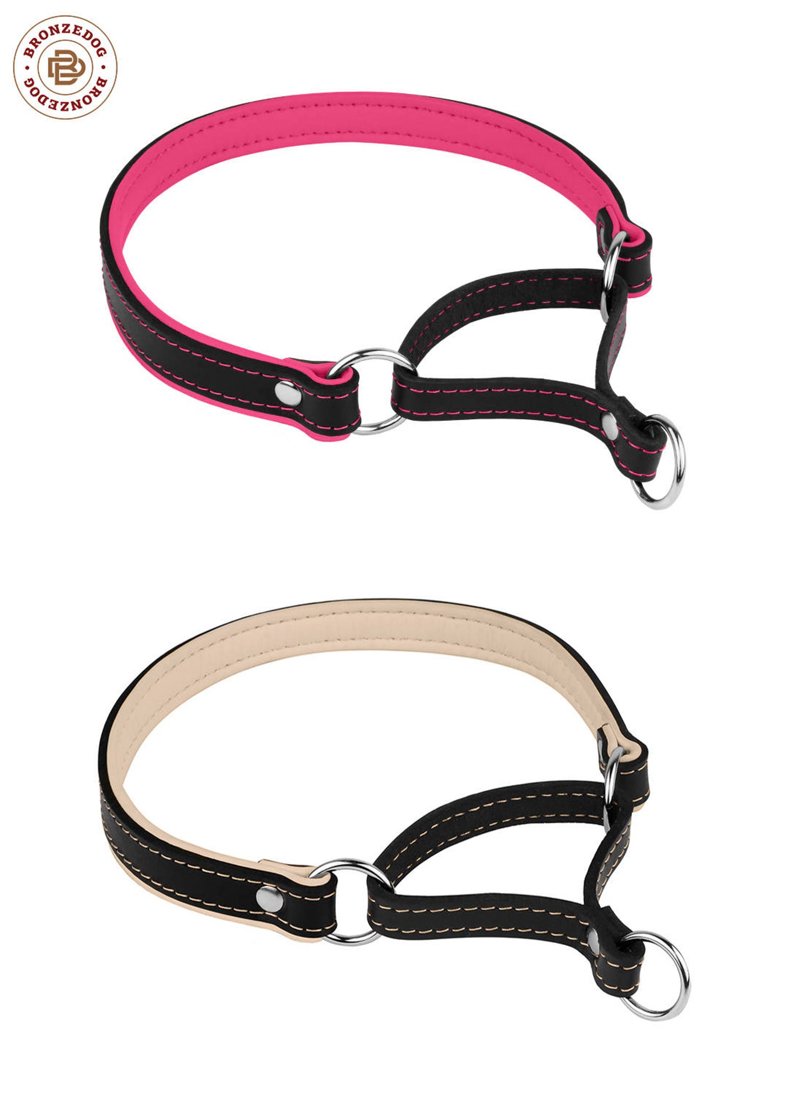 Martingale Dog Collar Leather Collar Personalized Dog Etsy