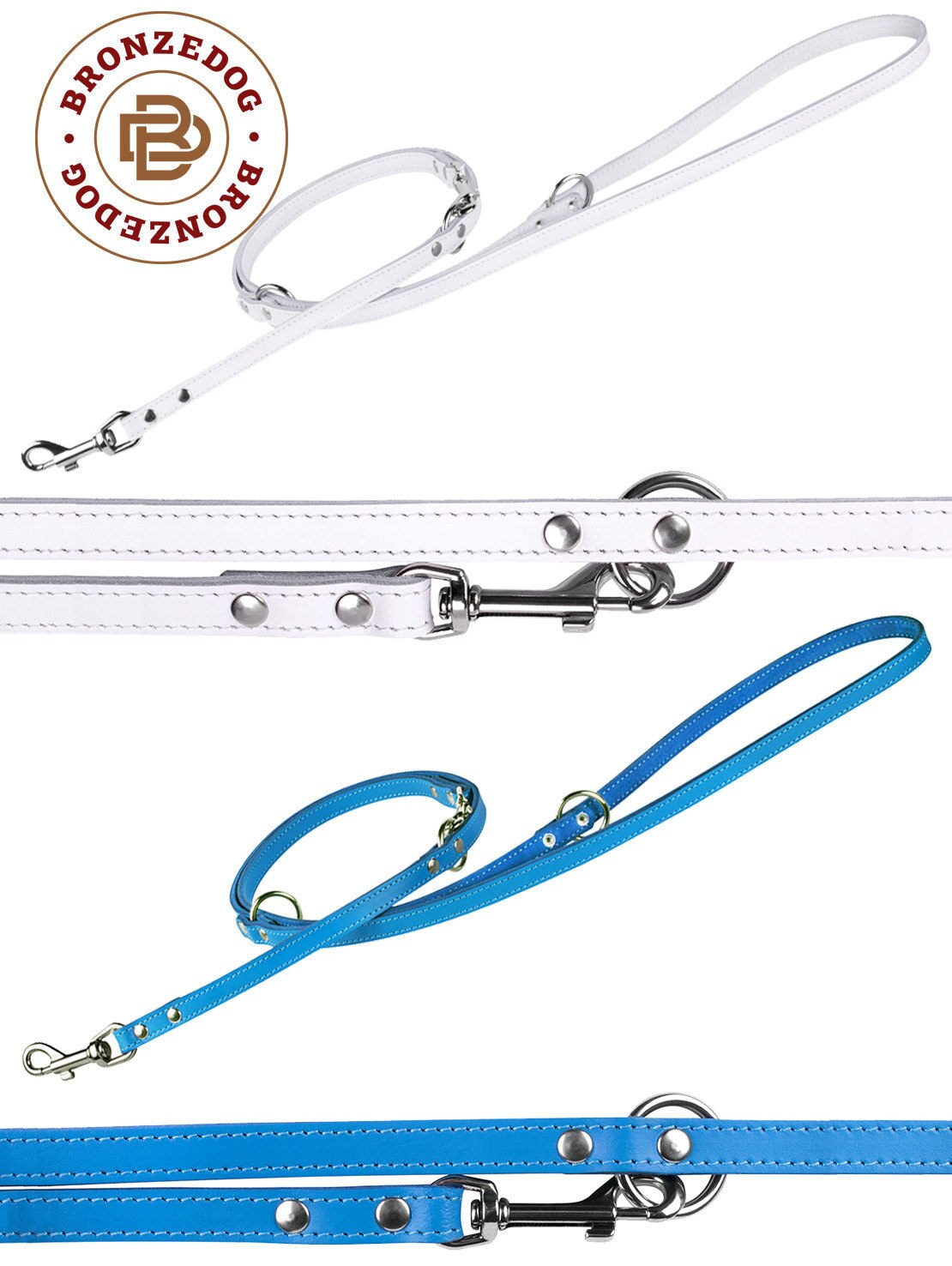 Universal Leather Dog Leash Lead Training Hands Free Two Dog Etsy