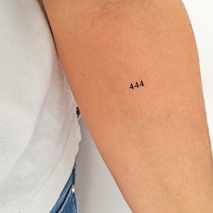 444 number temporary tattoos (set of 4)