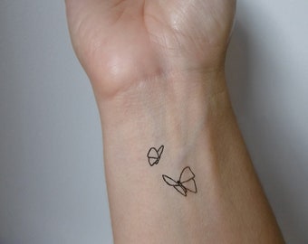 minimalist butterflies temporary tattoo (9 sets of 2)