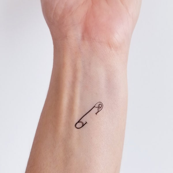 safety pin temporary tattoo (2 sets of 2)