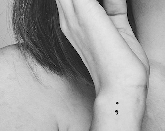 temporäres Tattoo mit Semikolon (10er-Set)